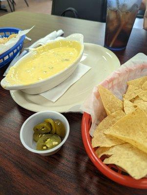 Anita's had really great Queso and I always order some sliced jalapenos to go with my chips and the queso for cheese nachos!