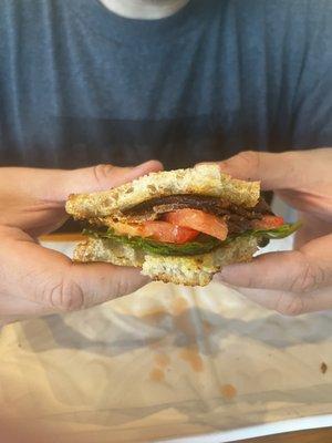 BLT on perfectly toasted sourdough bread