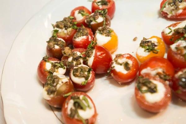 2013 James Beard Awards at the Commonwealth Club SF. Cherry Tomatoes with Whipped Yogurt, Braised Cucumber and Tapanade.