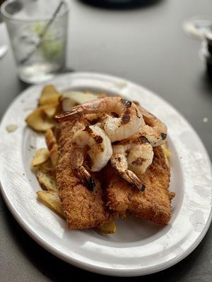 Fish and shrimp platter