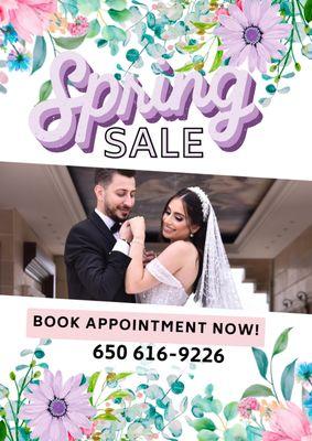 Spring into Savings at Nelly's Bridal!  Don't miss out on incredible deals on wedding dresses, prom dresses, bridesmaid dresses etc