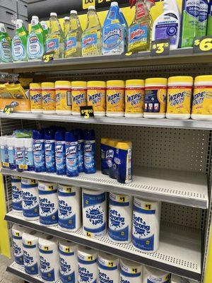 Cleaning supplies, not everything is a dollar.