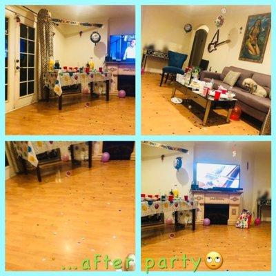 You enjoy the party!.... We clean for you!!