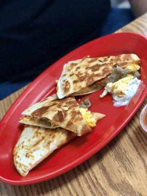 Breakfast Quesadilla - crispy and savory!