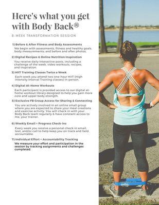 Sign up now for the next session of Body Back Transformation. Spots are limited.