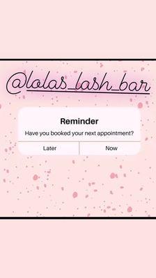 Book your next eyelash appointment with me!