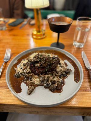 Filet Mignon w/wild mushroom Risotto