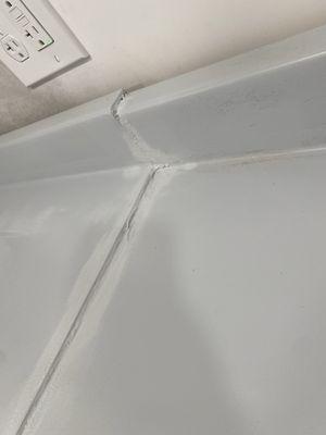 Kitchen counter was painted and improperly installed