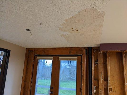 This is a photo of our kitchen/ dining room after the water leak.