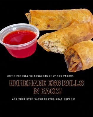 Homemade chicken egg rolls is back!