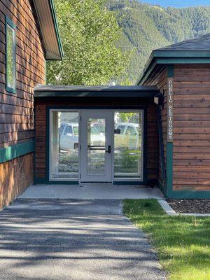 Public restroom entrance