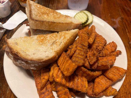 Grilled cheese with marvelous sweet potato fries