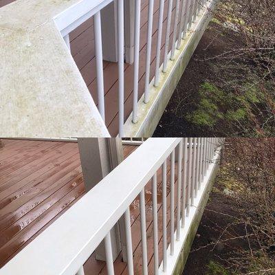 Pressure washing your railings helps make your outdoor living space clean and relaxing.