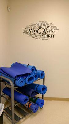 Yoga Mats readily available for group classes.