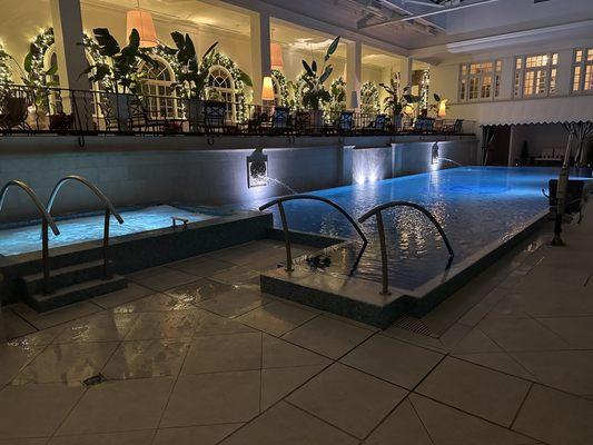 Pool & Jacuzzi area attached to Sea Hill Spa at the historic Cavalier.