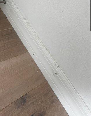 Damaged baseboards