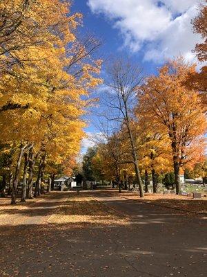 Looking from the chapel towards the entrance on a gorgeous fall day