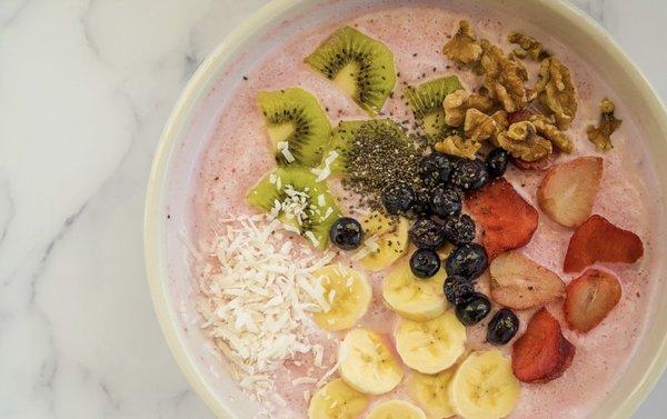 Pink Fairy Smoothie Bowl -  | Beet |  | Date |  Yogurt | Lime