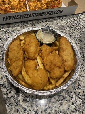 Chicken tenders and fries