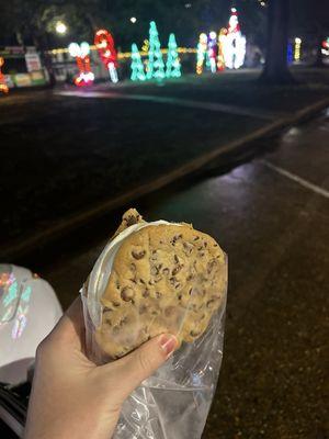 Cookie ice cream sandwich.