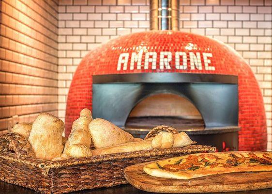 Focaccina and bread baked using traditional italian recipes.