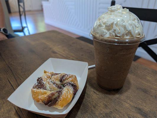 Nutella pastry with vanilla chai freeze