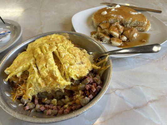 Meat lovers skillet. A good meal for sure.