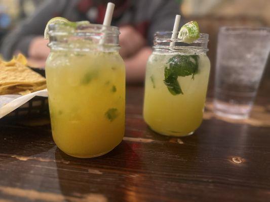 Pineapple mojito and passion fruit mojito