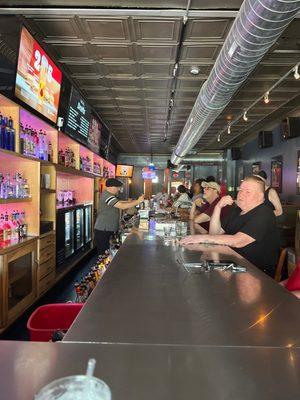 Inside bar. Clean and nice. No smoking thankfully inside. But there is an outside deck you can smoke on.