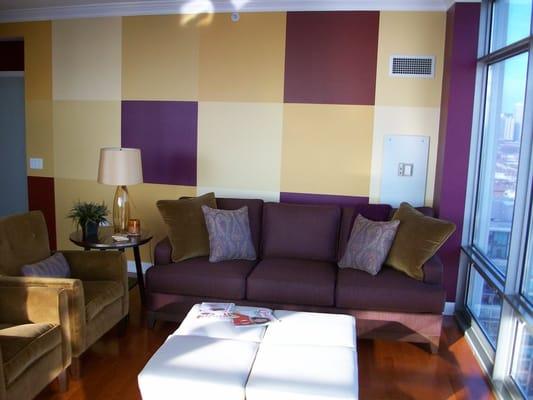 Color Blocks Custom Painting on living room and accent walls