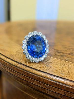 Oval 69.35 Ct.Blue Sapphire Ring