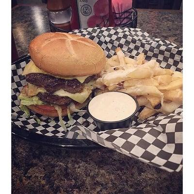 Double burger and cheese fries. Always a good choice here!