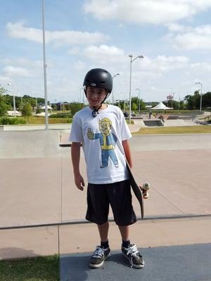 My son enjoying his day at the skate park.