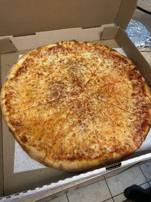 A beautiful cheese pizza