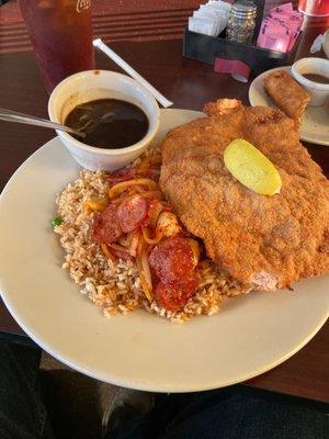 This is the Cajun schnitzel and if you like schnitzel and Cajun food then this is the place for you!!!