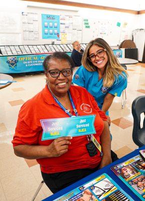 Our mobile vision team member with one of our wonderful NJEA members!