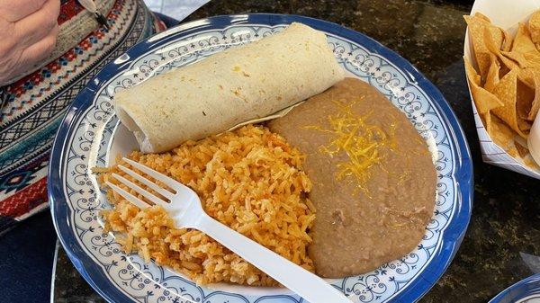 Burrito, rice and beans - all ala carte