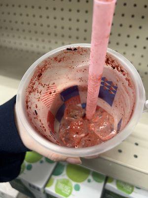 Ice cubes in my berry "slush"