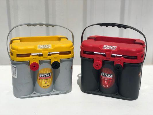 We now sell Optima batteries at competitive pricing. Red, Yellow, and Blue.