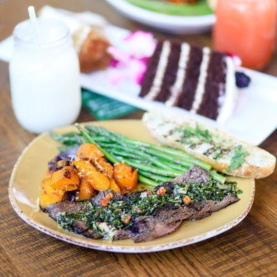 Chimichurri grass fed steak plate IG: michellelieats