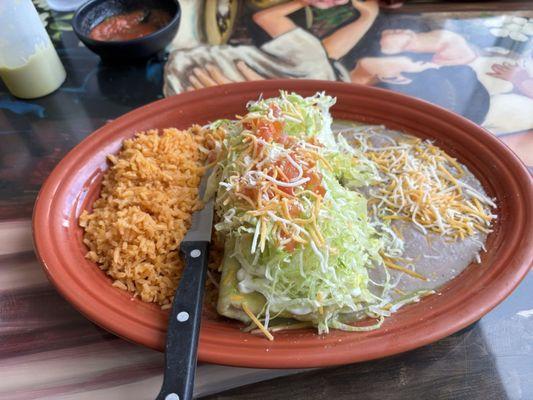 Chicken Loco Burrito platter