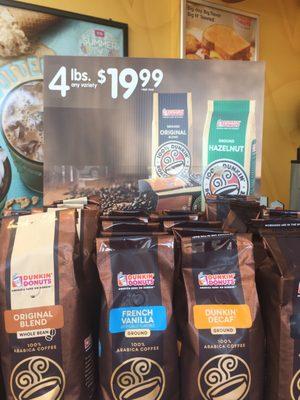 Most Dunkins offer 3 lbs. of coffee for $19.99, this Dunkin offers 4 for $19.99!!