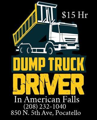 Dump Truck Driver in American Falls Idaho #pocatello #staffingagency #americanfalls