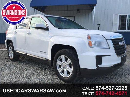 Bright White 2016 GMC Terrain  Shop: https://www.usedcarswarsaw.com