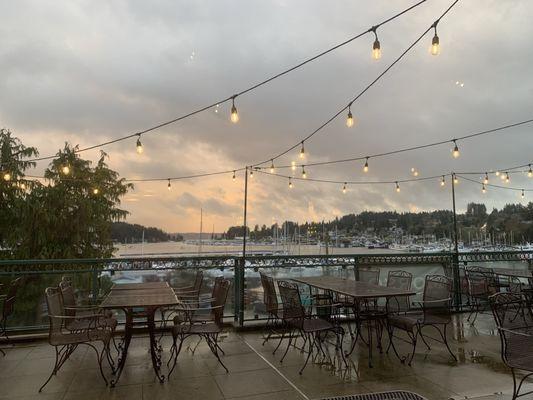 Of course it's February, but you can still see that the patio will be provide enjoyable views of the harbor in the summer.