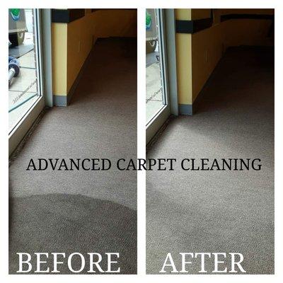 Commercial carpet cleaning before and after. Huge difference !