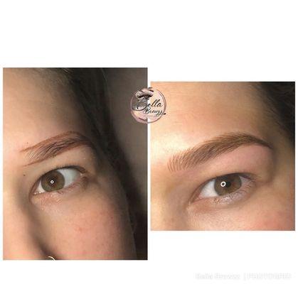 Microblading and manual shading combo