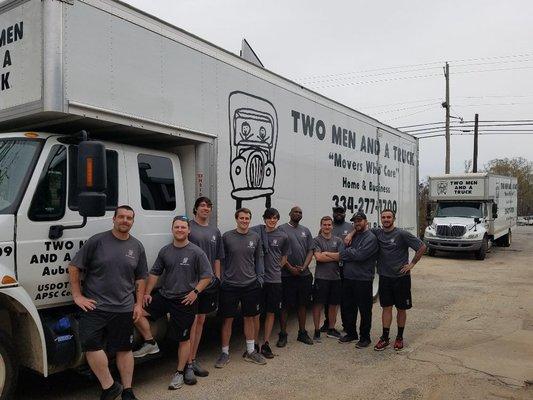 Big crew headed out to move customers forward. Rain or shine give us a call!