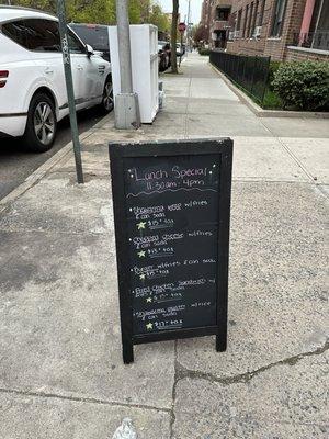 Outside menu