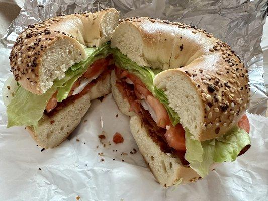 BLT Bagel with onions $1 extra